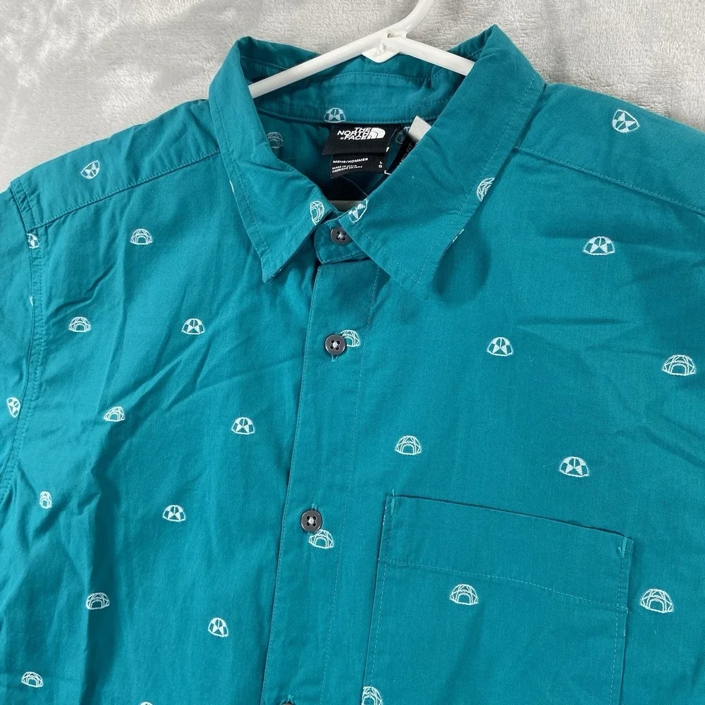 The North Face Shirt Mens Large Button Up Baytrail Jacquard Short Sleeve NWT